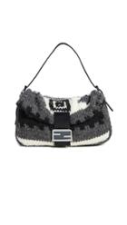 What Goes Around Comes Around Fendi Black White Wool Mamma Bag