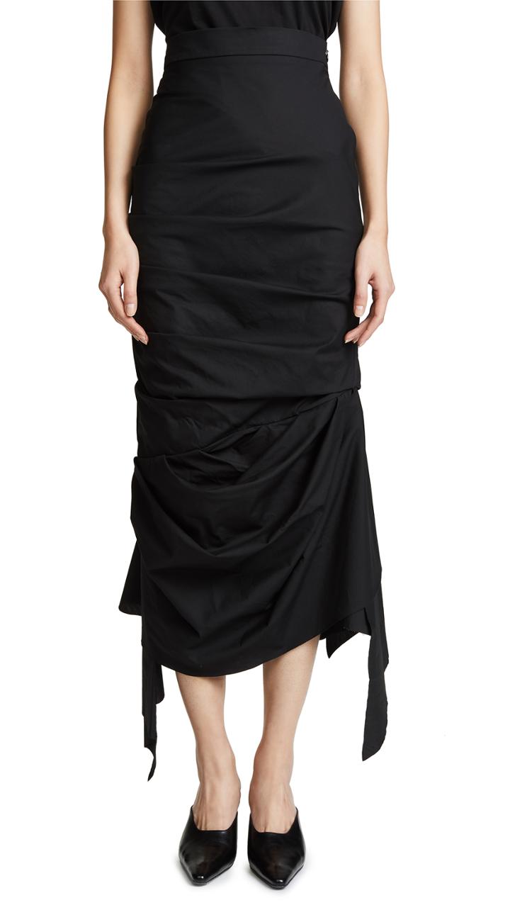 A W A K E Black Gathered Skirt
