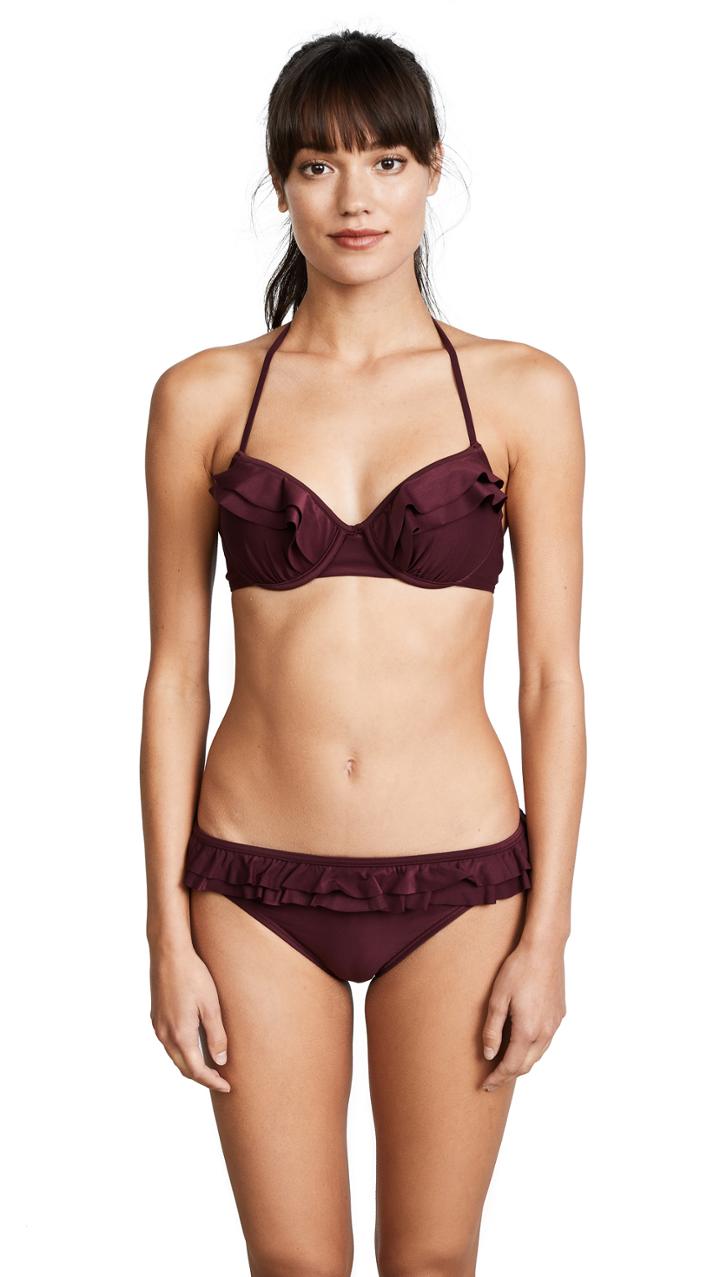 Kate Spade New York Isla Vista Ruffle Halter Bikini Top