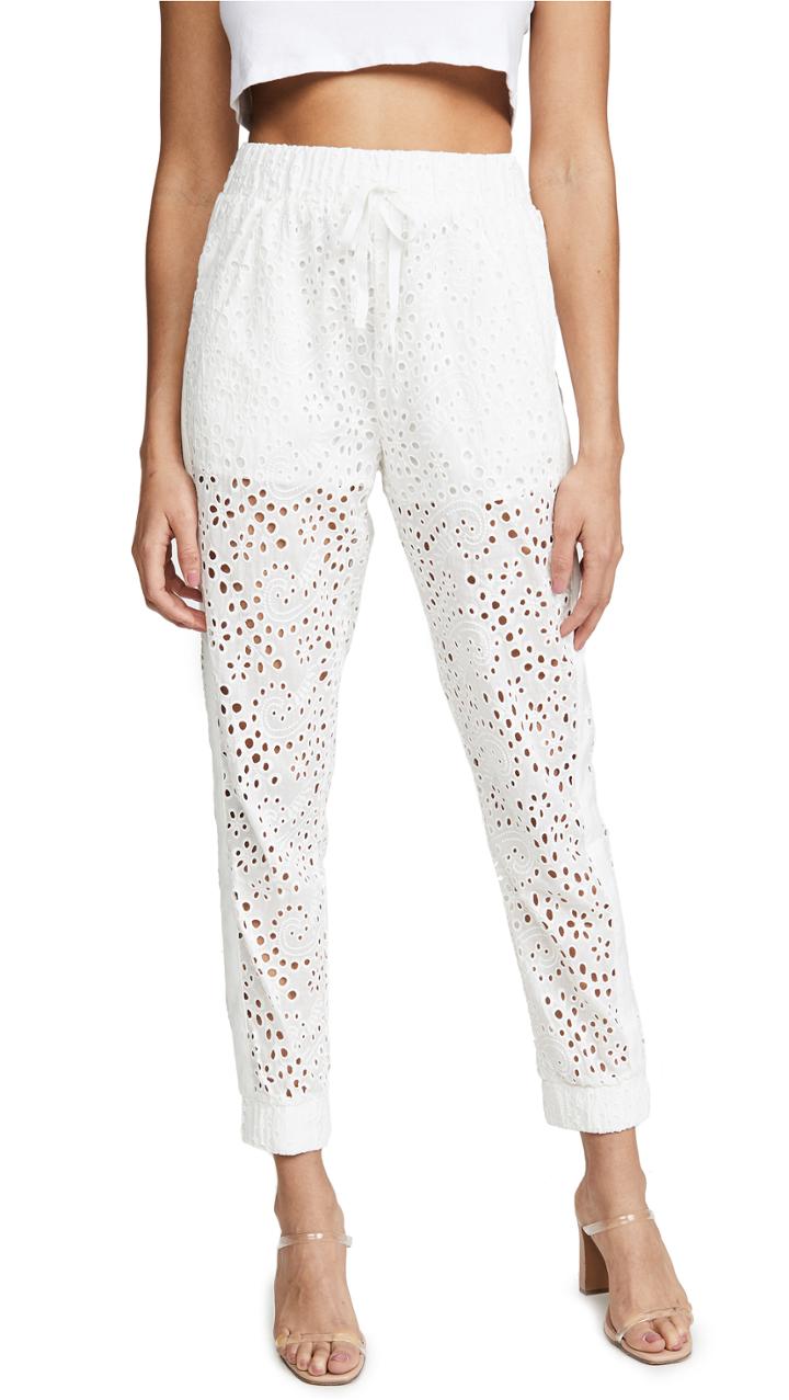 Kendall Kylie Broderie Anglaise Pants