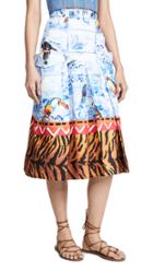 Stella Jean Bird Print Midi Skirt