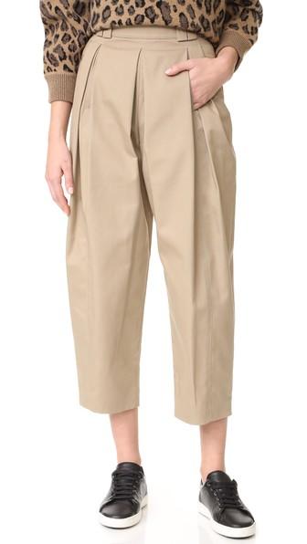 Alexander Wang High Waisted Pleat Front Pant With Belt Loop Detail