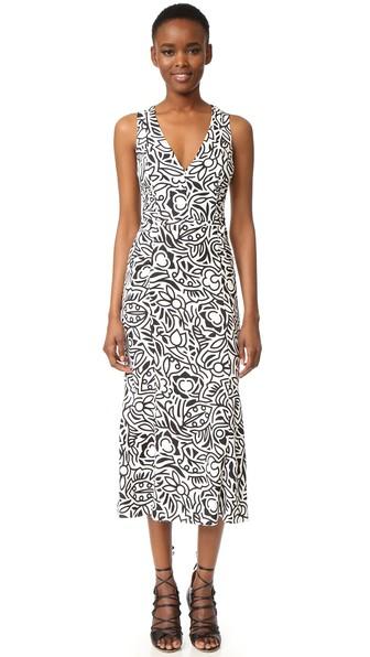 Narciso Rodriguez Sleeveless V Neck Dress