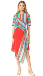 Diane Von Furstenberg Short Sleeve Ruffle Front Dress