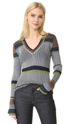 Diane Von Furstenberg Long Sleeve V Neck Sweater