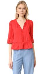 Madewell Pom Pom Tie Front Top