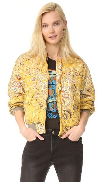 Free People Printed Bomber