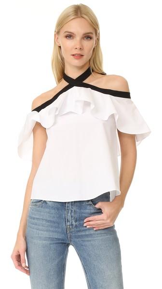 Alice Olivia Alyssa Off Shoulder Halter Blouse