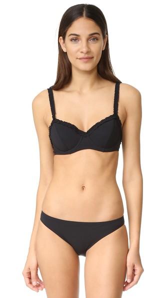 Tory Burch Solid Ruffle Bikini Top