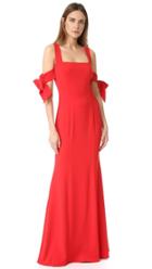 Badgley Mischka Collection Bow Sleeve Gown