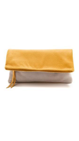 Oliveve Penny Clutch - Grey/yellow Cobra