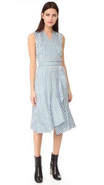Carven Striped Crossover Dress