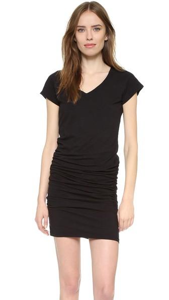 Sundry V Neck Short Sleeve Dress