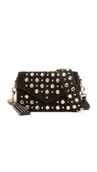 Edie Parker Melissa Crystal Suede Cross Body Bag