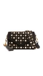 Edie Parker Melissa Crystal Suede Cross Body Bag