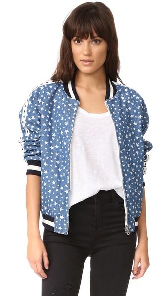 Jocelyn Reversible Denim Bomber Jacket