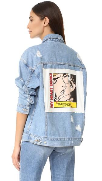 Sjyp Marvel Patch Denim Jacket