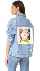 Sjyp Marvel Patch Denim Jacket