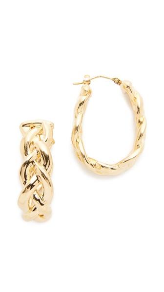 Soave Oro Shiny Braided Hoop Earrings