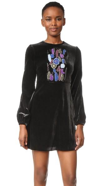 Cynthia Rowley Velvet Bell Sleeve Dress