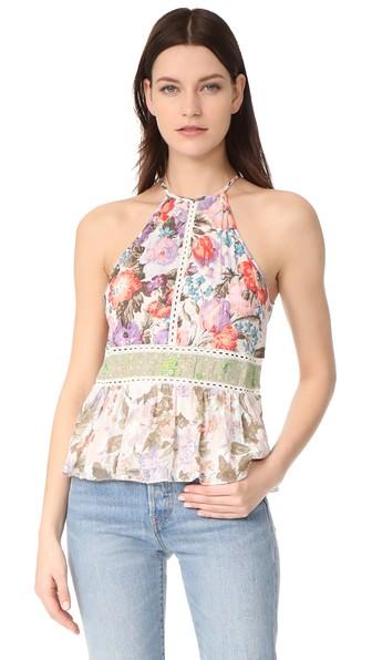Rebecca Taylor Sleeveless Mixed Print Tank