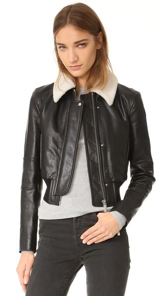 Helmut Lang Leather Jacket With Detachable Collar