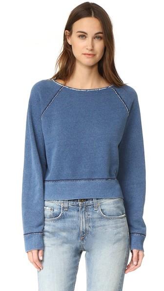 Rag Bone Jean Indigo Raw Edge Pullover