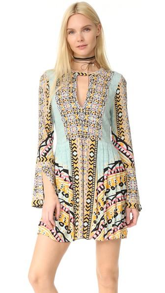 Free People Tegan Border Printed Mini Dress