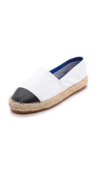 Jeffrey Campbell Atha Cap Toe Espadrilles - White/black