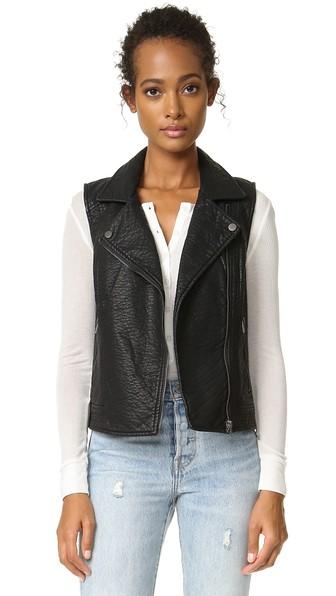 Cupcakes And Cashmere Bailey Vegan Leather Biker Vest