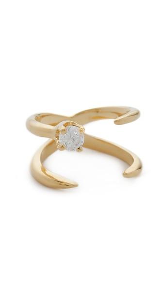 Bijules Baby Knuckle Ring - Gold/clear