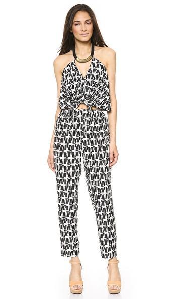 Tbags Los Angeles Convertible Jumpsuit - Black/white