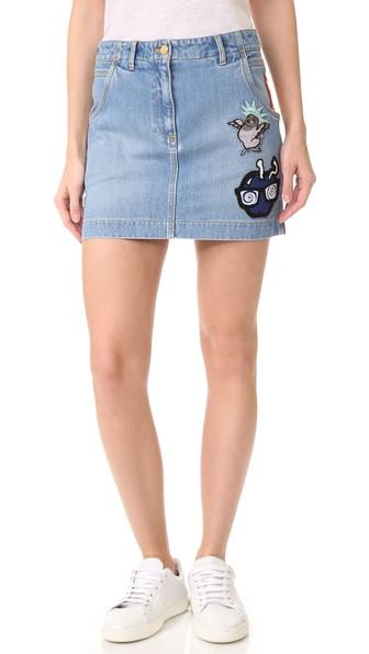 Kenzo Stonewashed Denim Skirt