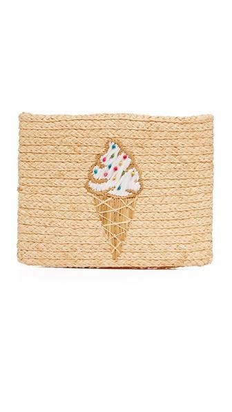 Hat Attack Embroidered Clutch