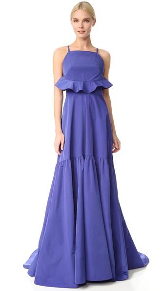 Lela Rose Flounce Back Gown