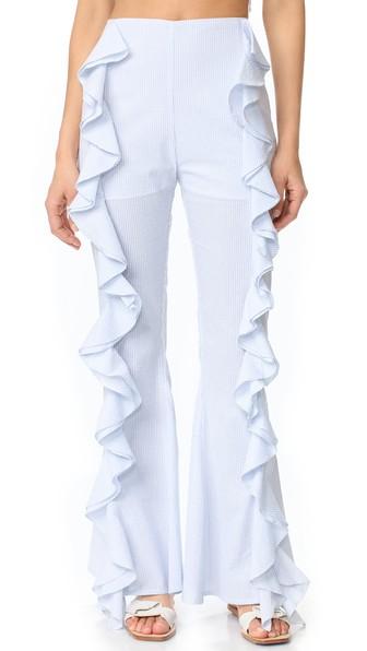 Viva Aviva Split Ruffle Bell Bottom Pants