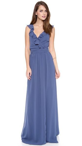 Joanna August Lacey Ruffle Wrap Dress - Blue Moon