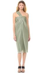 Jason Wu Metallic Bias Draped One Shoulder Dress