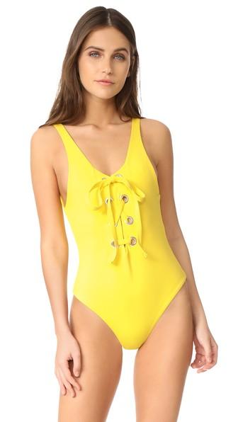Mara Hoffman Lace Up Maillot