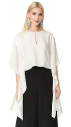 Monique Lhuillier Flutter Sleeve Top