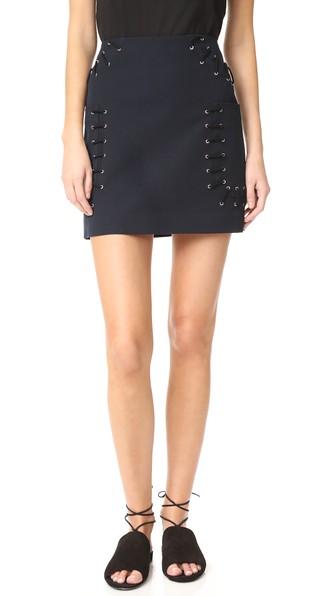 Derek Lam 10 Crosby Miniskirt With Grommet Lacing