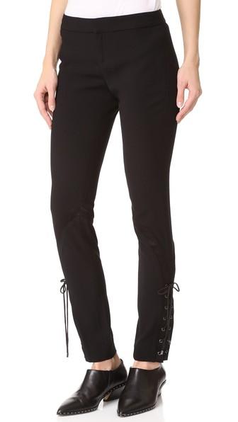 Haute Hippie Skinny Suit Pants With Lace