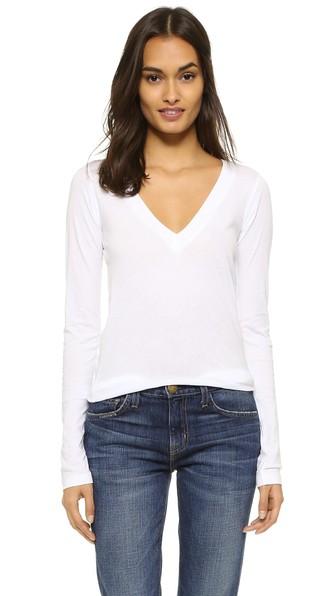 Lna Long Sleeve Deep V Top