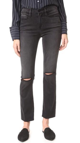 Frame Le High Straight Raw Edge Jeans