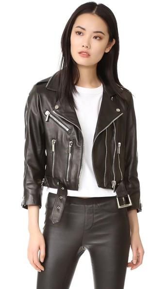 Nour Hammour Avalon Cropped Motorcycle Jacket