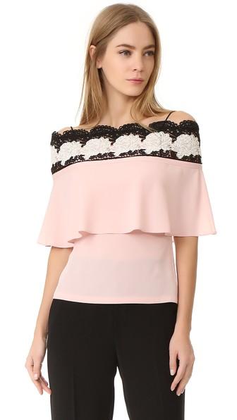 Yigal Azrouel Bare Shoulder Lace Top