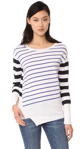 Fred And Sibel Striped Asymmetrical Sweater