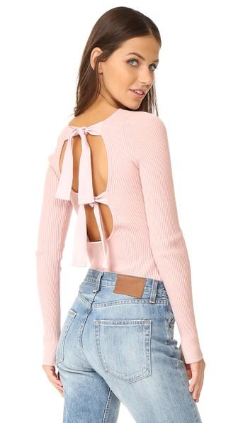 Elizabeth And James Fay Tie Back Long Sleeve Sweater
