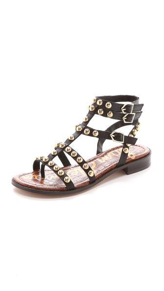 Sam Edelman Eavan Studded Gladiator Sandals - Black
