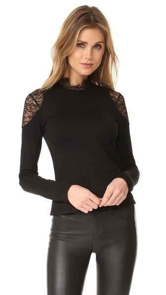 Amanda Uprichard Lace Mock Neck Top
